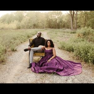 Purple corset ballgown
